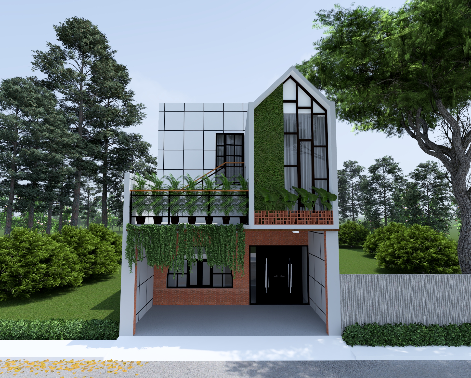 Rumah modern minimalis dua lantai dengan desain kontemporer